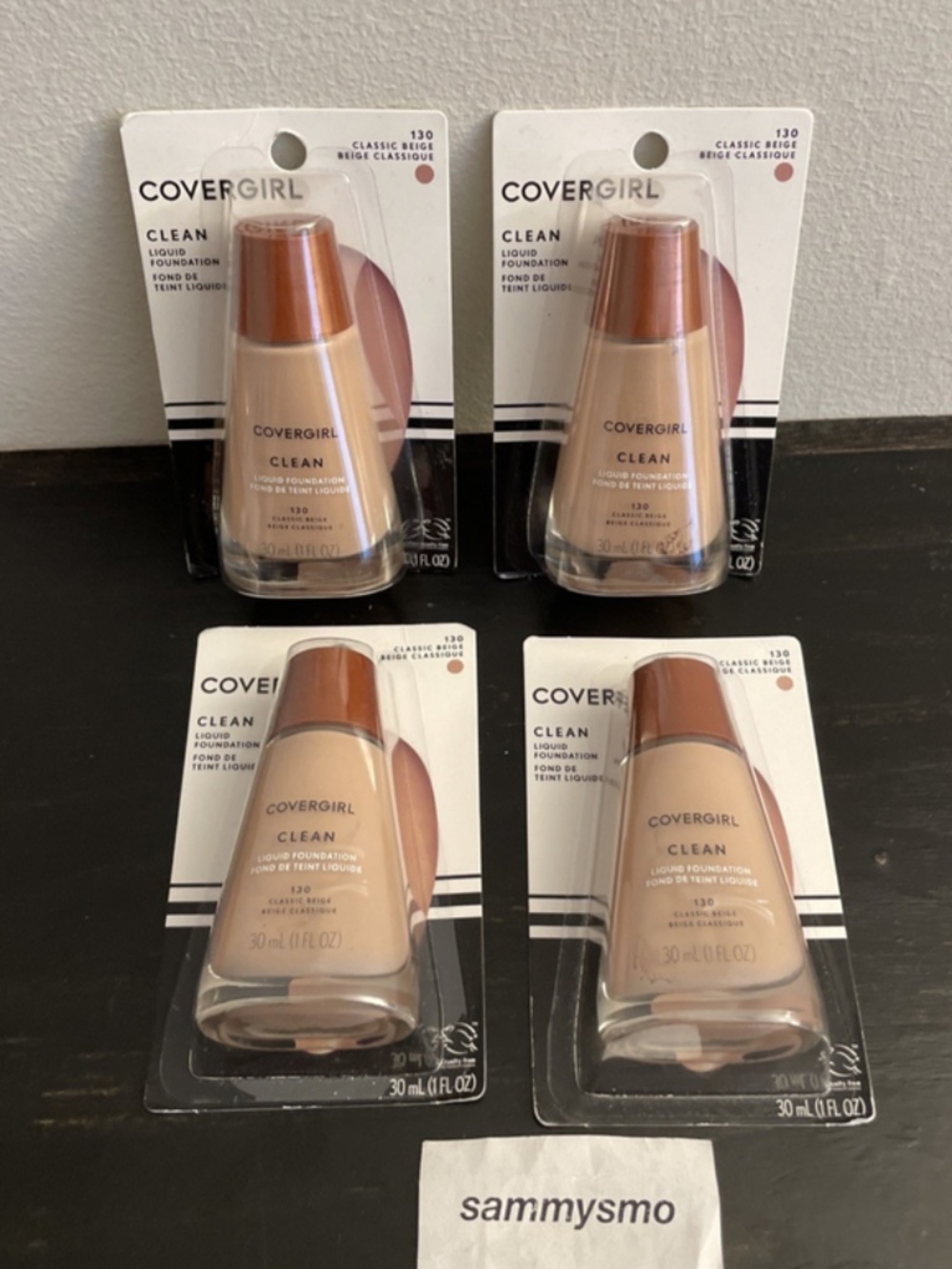 Covergirl Clean Liquid Foundation 130 Classic Beige 1 oz x4